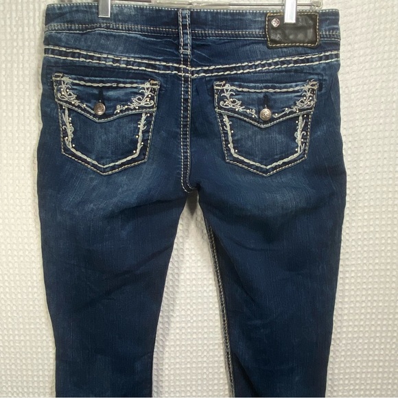 Silver Jeans Aiko Flap Skinny White Thick Stitch Dark Stretch; Women’s 27W 31L - Picture 14 of 16